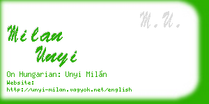 milan unyi business card